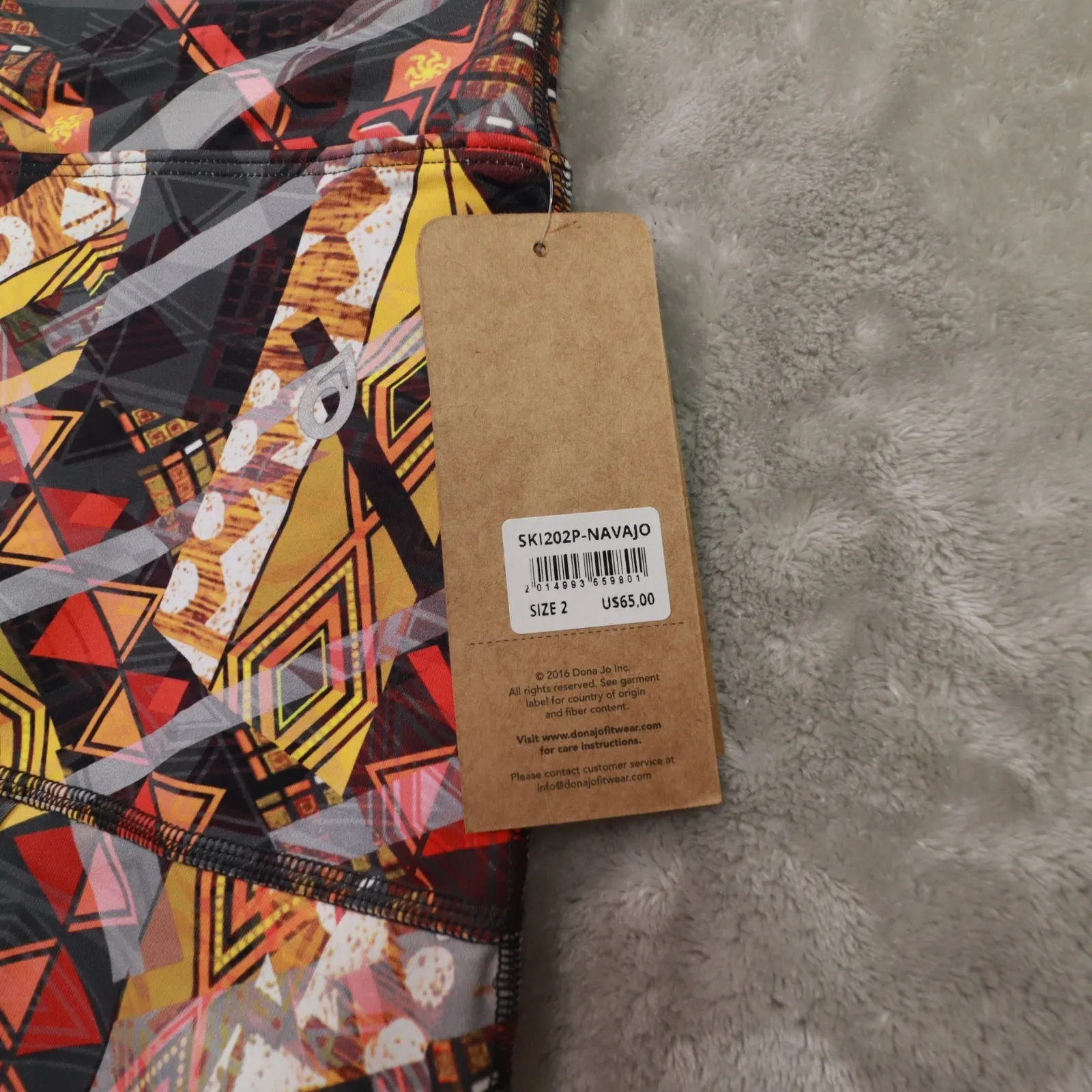 Dona Jo Multicolor Activewear Tennis Skort Navajo Print Women's size 2 NWT Black - Image 3