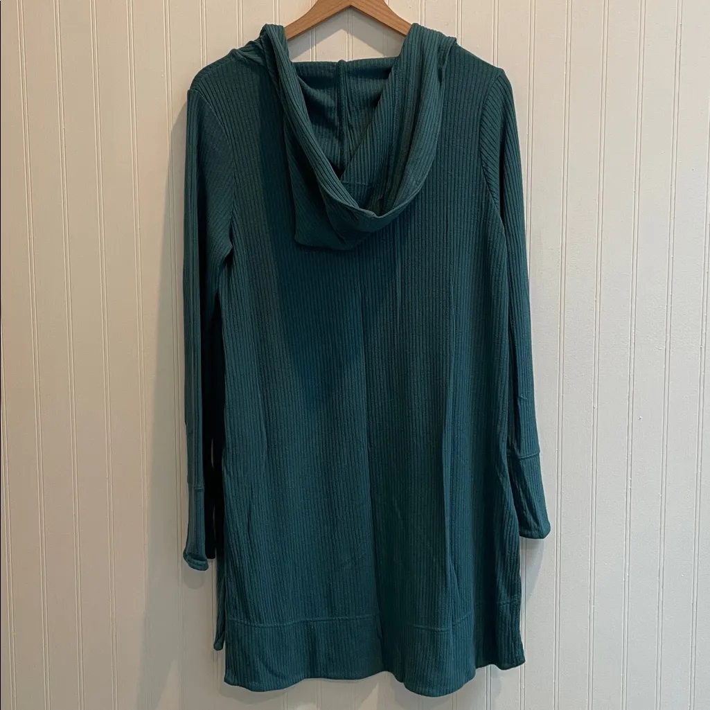 ATHLETA Harmony Pose Wrap Hooded Ribbed Yoga Cardigan in Dark Vista Teal Size S - Image 6