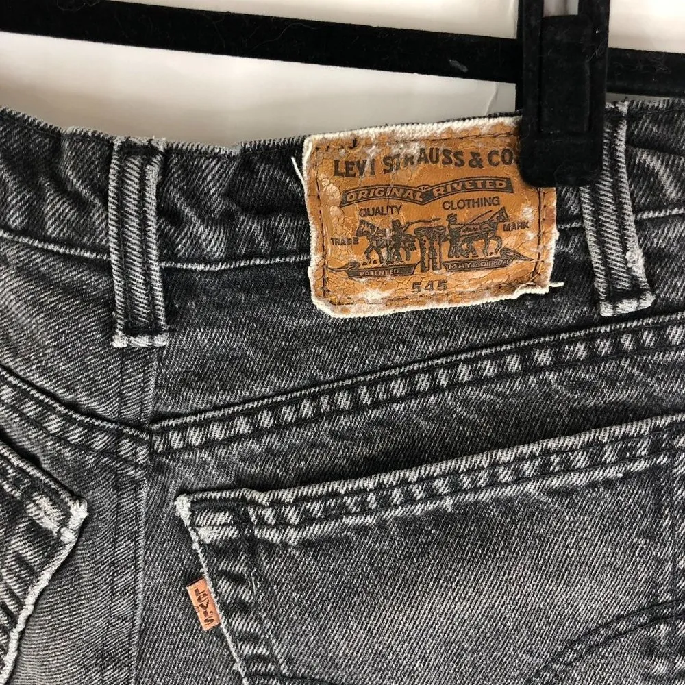 Levi's Womens Shorts 545 Loose Fit Orange Tab Vintage Cut Off High Rise Black 26 - Image 3