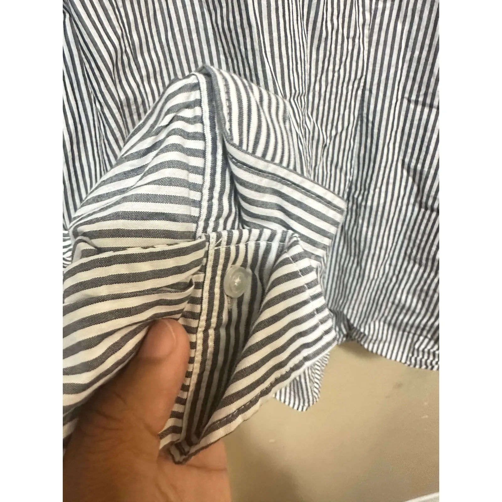 Talbots Women's Large L Long Sleeve Button‎ Down Striped Cotton Shirt Top - Image 7