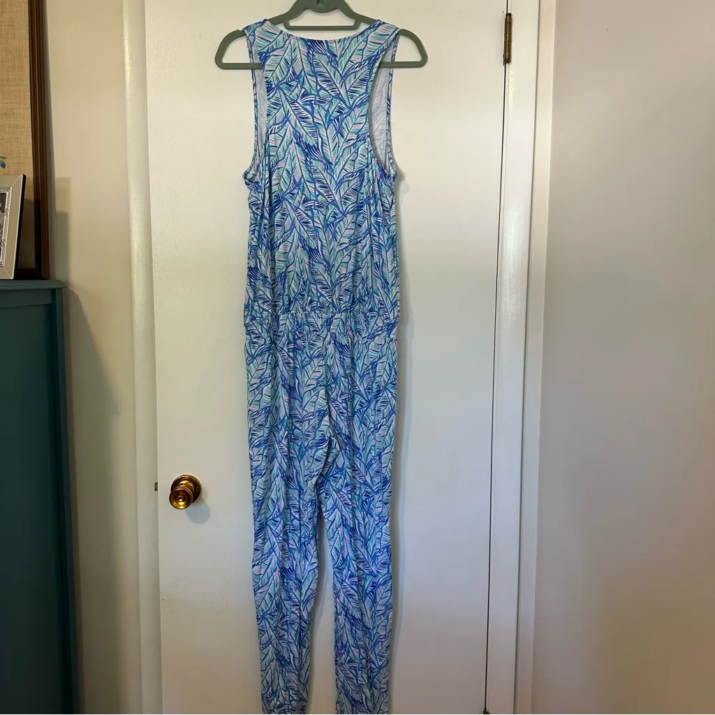 Lilly Pulitzer Paulina Jumpsuit Blue Lets Mango Womens Medium Sleeveless - Image 8