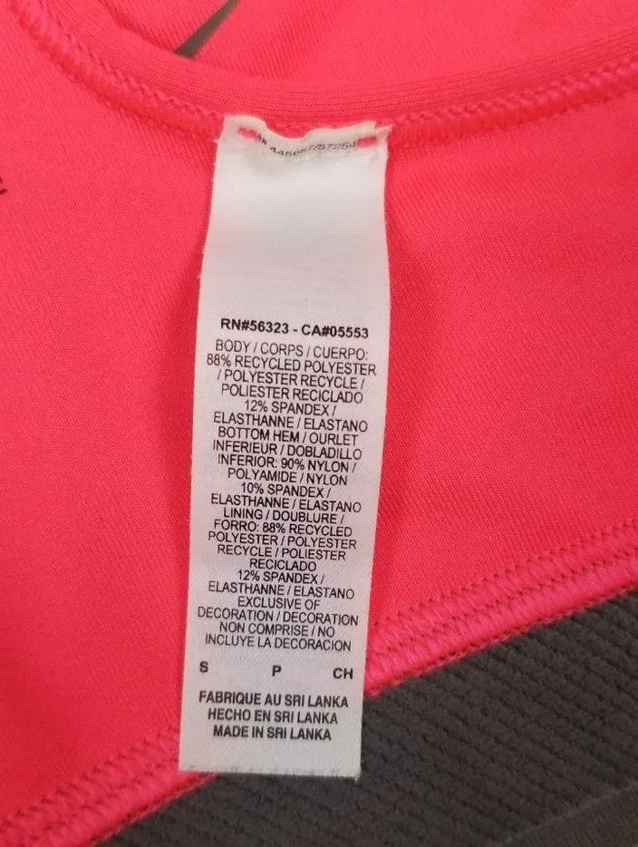 Nike Sports Bra Neon Coral Sz Small - Image 7