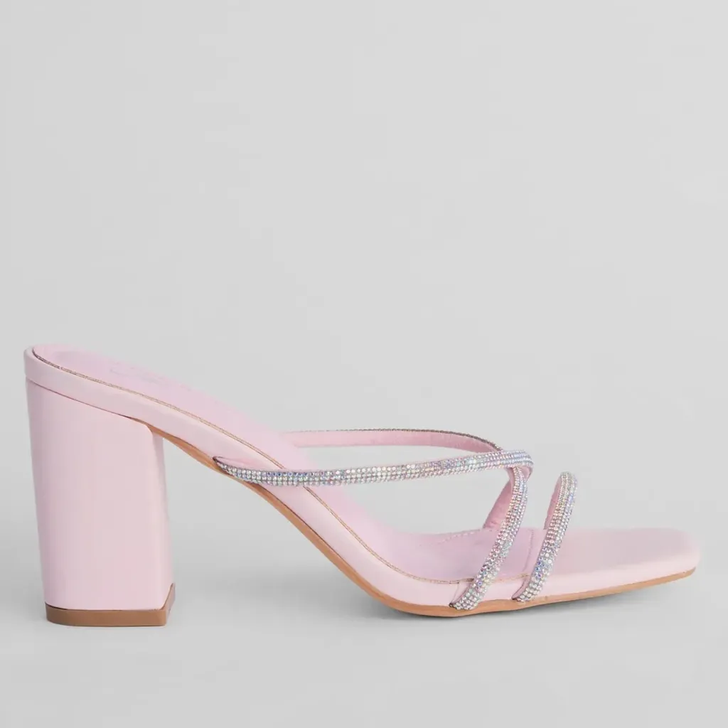 Windsor Pink Strappy Block Heels - Image 7