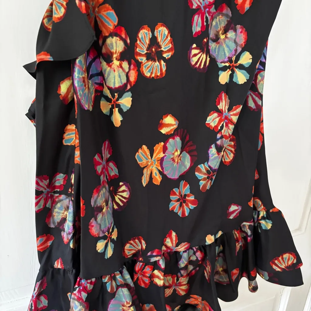 Ulla Johnson Candace Asymmetrical Ruffled Cocktail Dress Floral Lune Size 0 NEW - Image 12