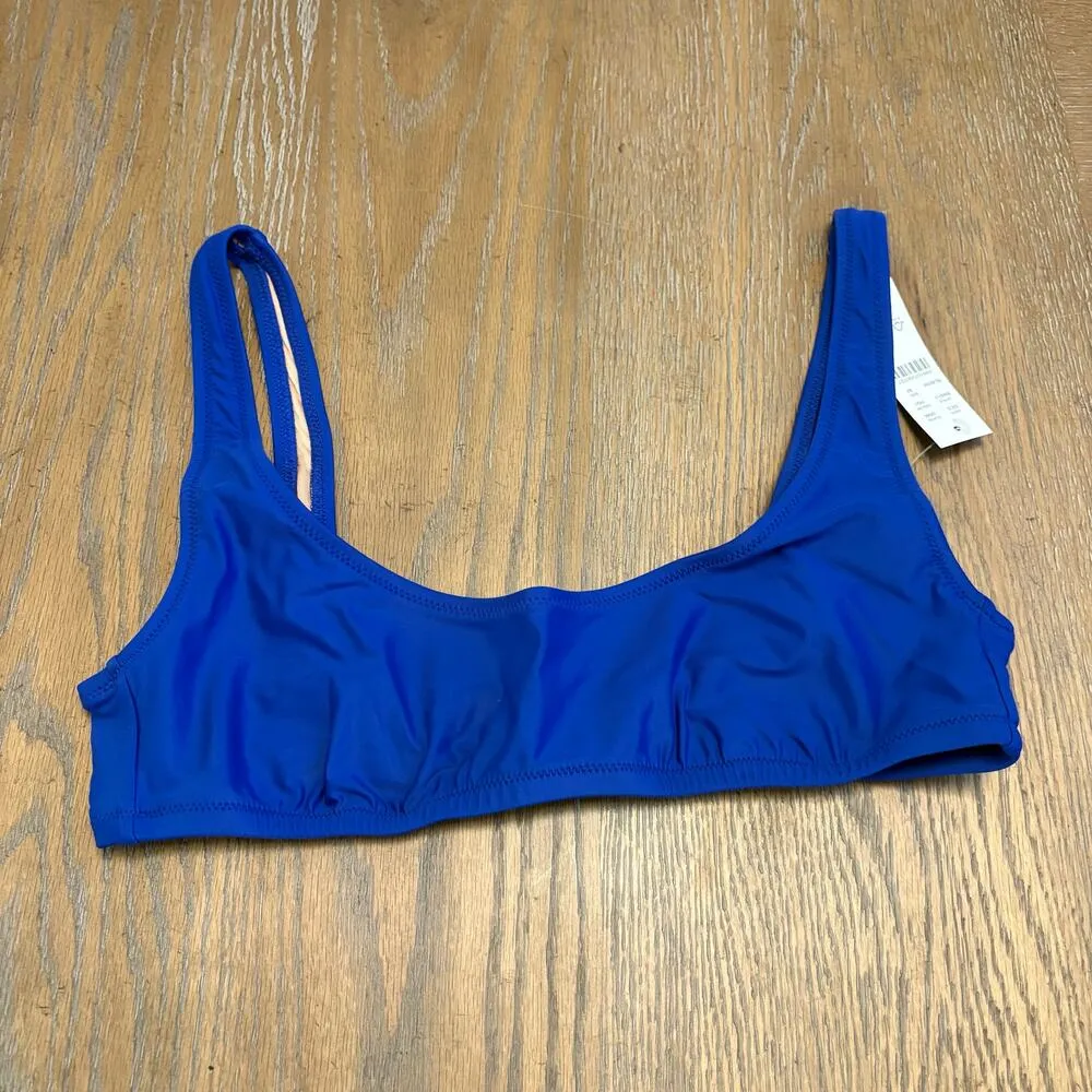 J. Crew Dark Blue Heritage Scoopneck Bikini Top 90s Medium Swimsuit Resortwear - Image 3