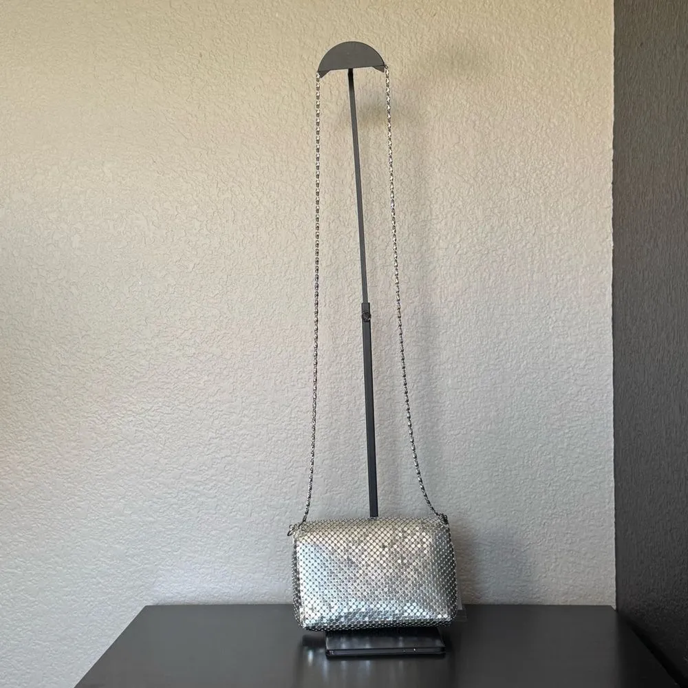 Vintage Silver Chain Mail Mesh Evening Clutch Shoulder Bag Chain Strap NWT - Image 4