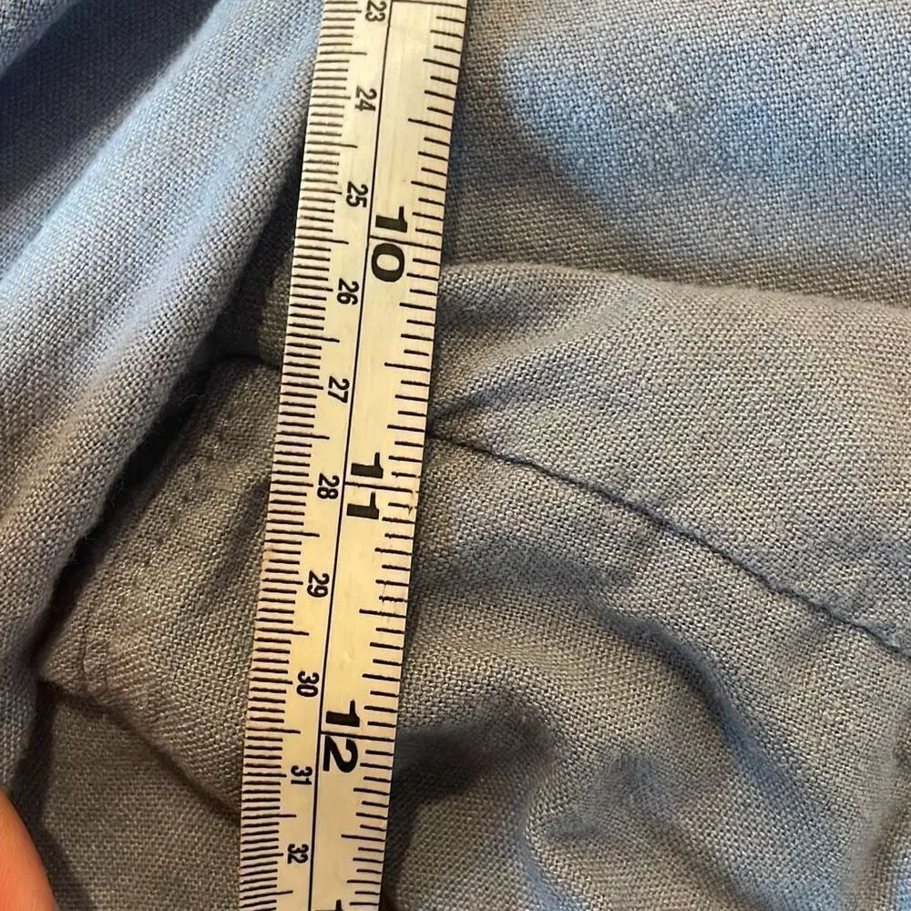 Free Assembly blue linen blend pleat front pull on short small - Image 6