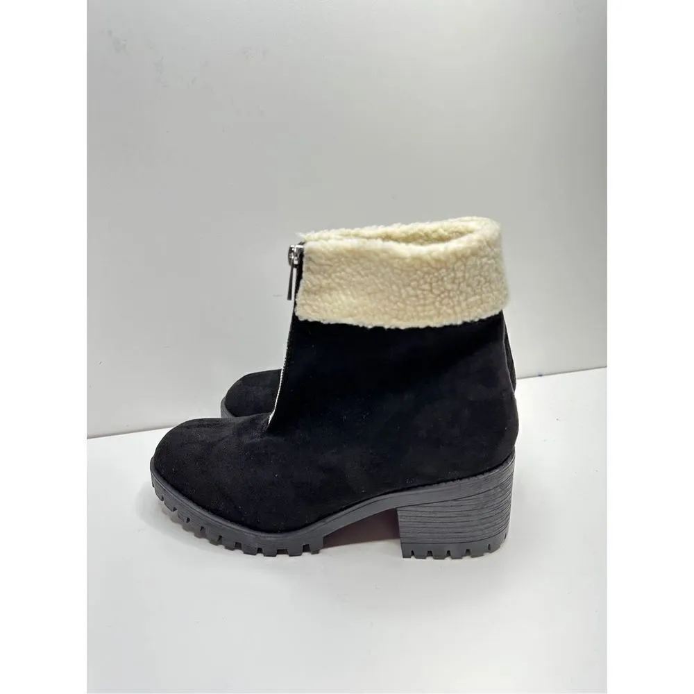 Bella Vita Cable Lug Black Booties Faux Shearling Size 8.5 New - Image 2