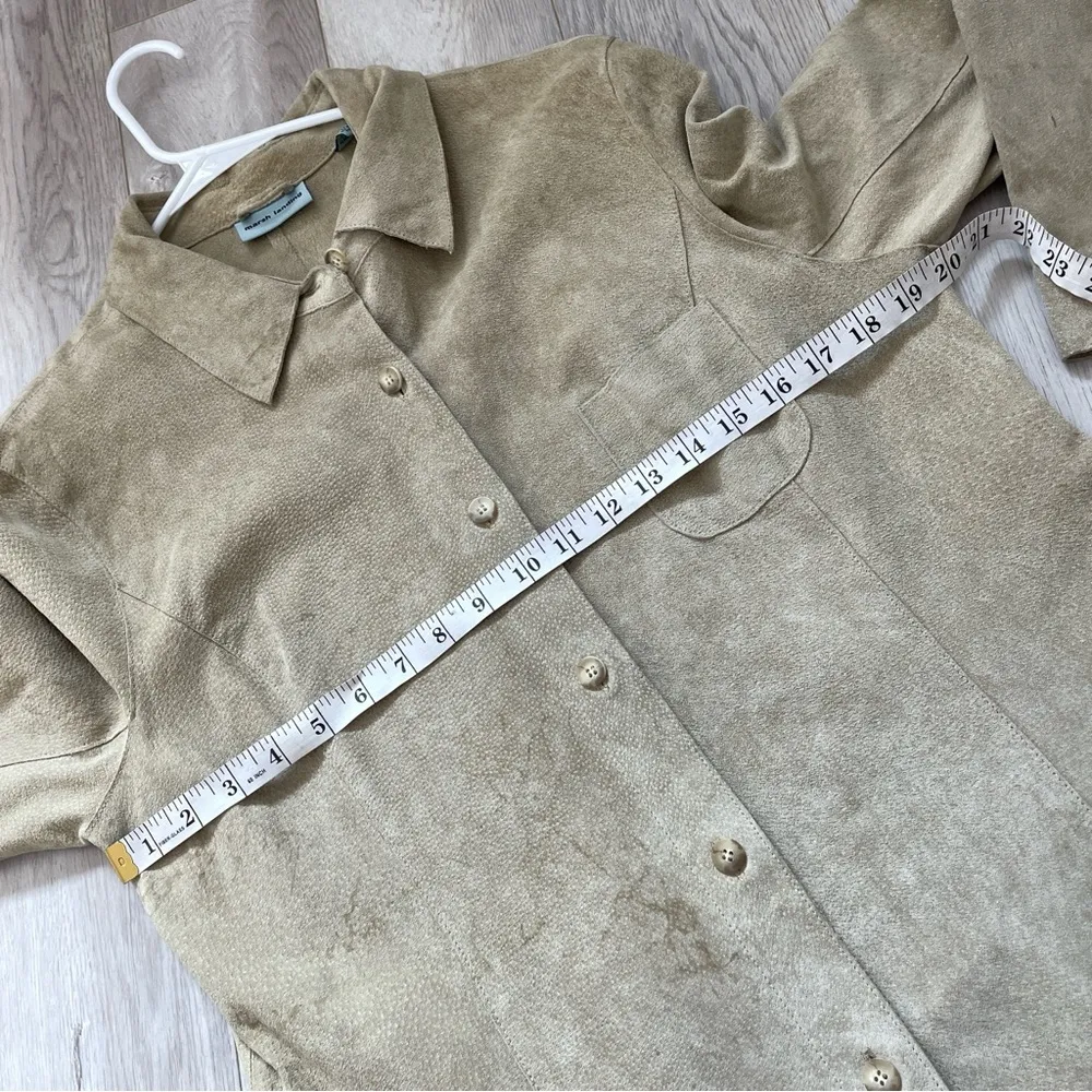 Marsh Landing Leather Jacket Beige (large) y2k vintage suede minimalist casual - Image 2