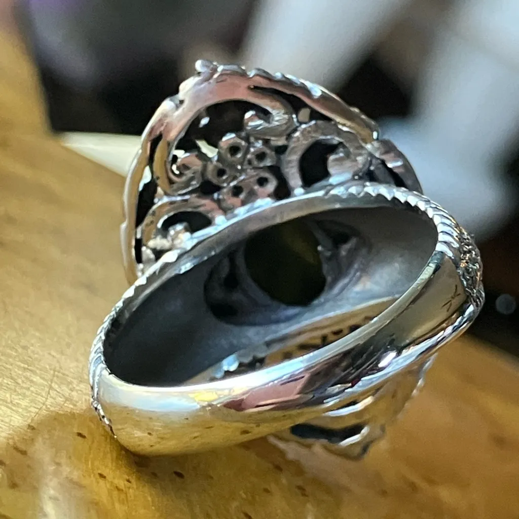 Australian Boulder Opal Sterling Silver Ring Size 7.25 - Image 5