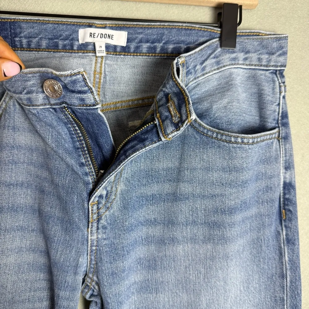 Re/Done Women’s High-Rise Super Flare Light Wash Jeans Raw Hem size 29 - Image 6