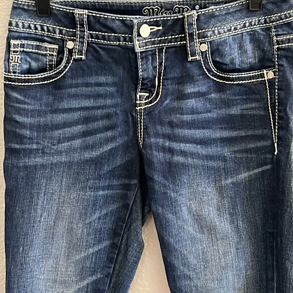 Miss Me Signature Ankle Skinny Womens Jeans Denim Embroidered SZ 27 - Image 2