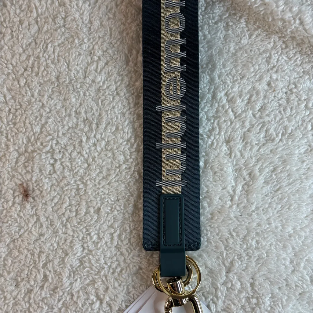 NWT Lululemon Never Lost Keychain | 3-Tone Word Mark‎ | Bone/Gold - Image 2
