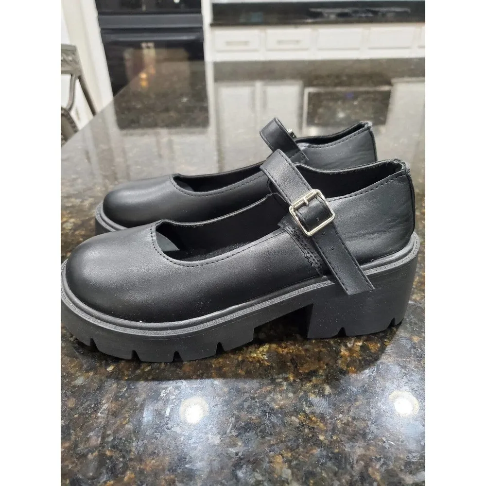 Women's Gothic Ankle Strap Platform Oxfords Mary Janes Chunky Heel Dress Shoes 9 Size undefined - Image 7