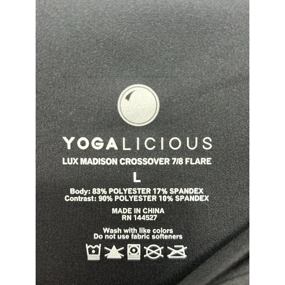 Yogalicious Lux Madison Crossover Pants Leggings Black Large 29” Inseam - Image 5