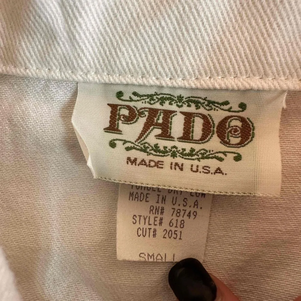 PADO Vintage Embroidered Floral 80s Sportswear Jean Jacket Size Small - Image 7