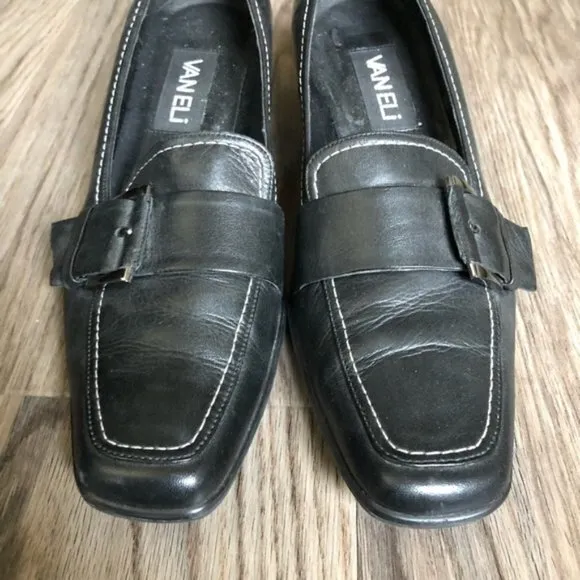 Vaneli leather buckle 2” heel pumps‎ Black Size 7.5 - Image 5