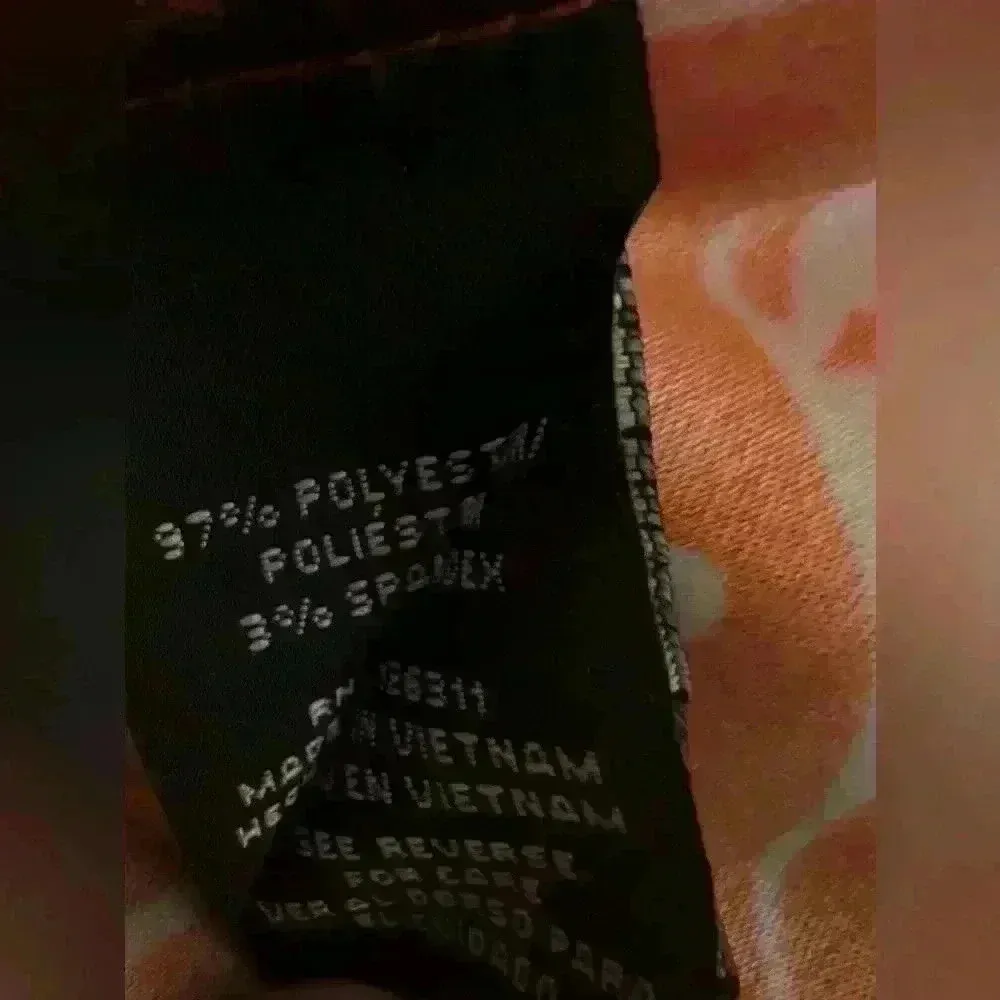 Ronni Nicole Dress Orange White Hawaiian Tropical Floral size 10P - Image 5