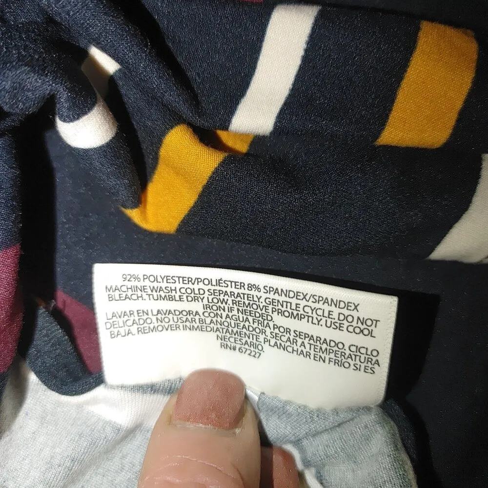 Bobbie Brooks Ladies Striped Long Sleeve  Sheath Pencil Dress Keyhole Back - Image 8