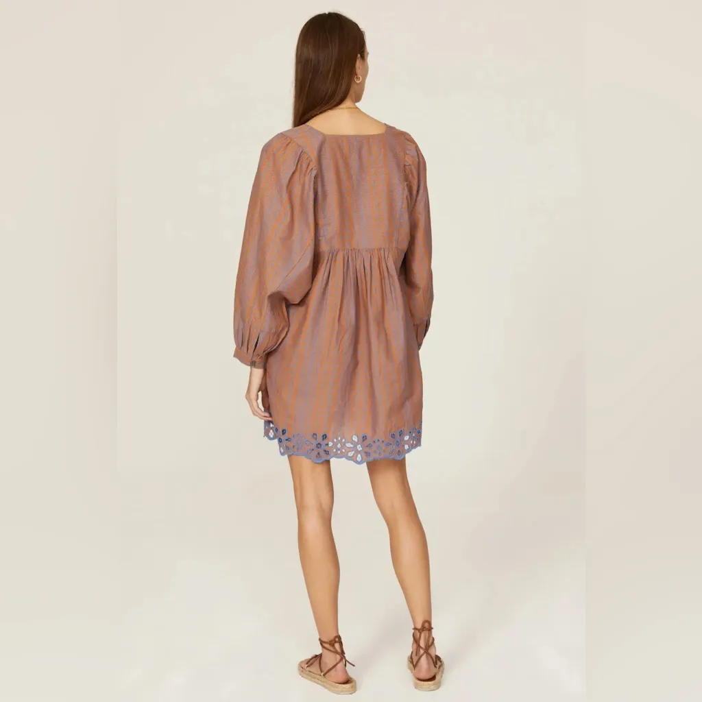 Joie Brown Puff Sleeve Mini Dress - Image 3