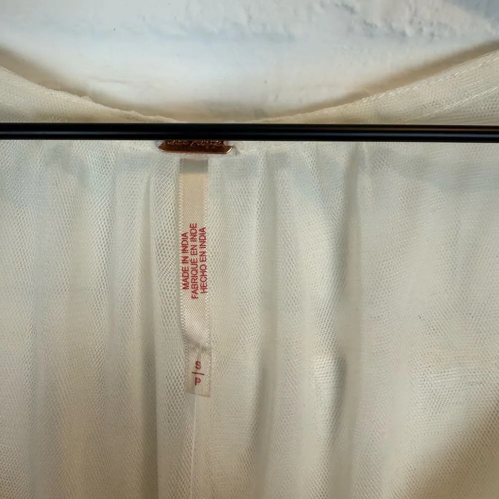 Free People Stevie Embroidered Maxi Dress Tea Flowy Ivory Sheer Floral Lined S - Image 17