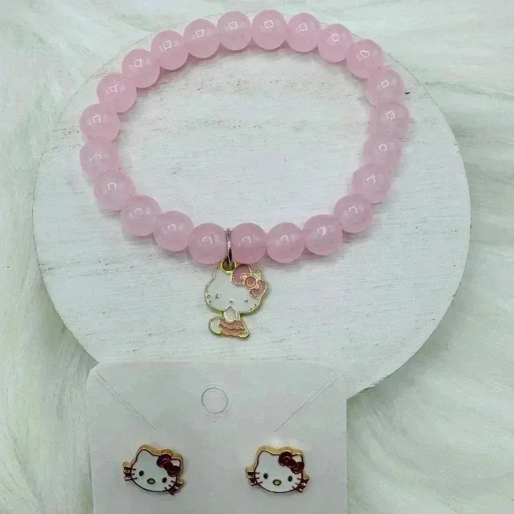 Hello Kitty Bracelet and Earring Bundle White - Image 4