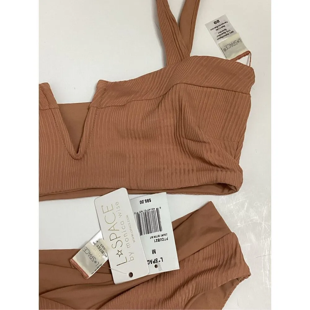 New. L*SPACE tan ribbed bikini. DD-top/M-bottom. Retails $198 - Image 9