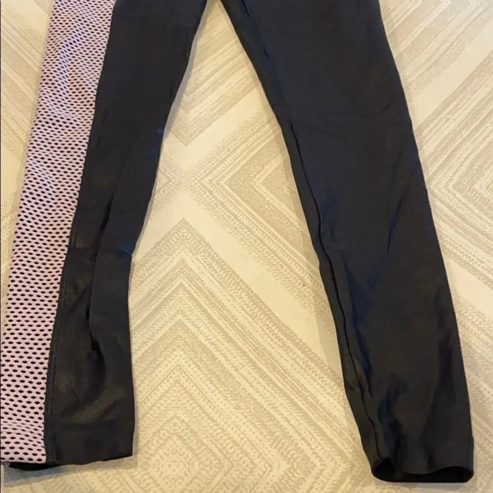 Koral Black Leggings with Light Pink Mesh Panel - Image 4