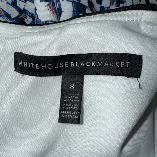 WHITE HOUSE BLACK MARKET Fit & Flare Abstract‎ Multicolor Scuba Dress EUC Size 8 - Image 11