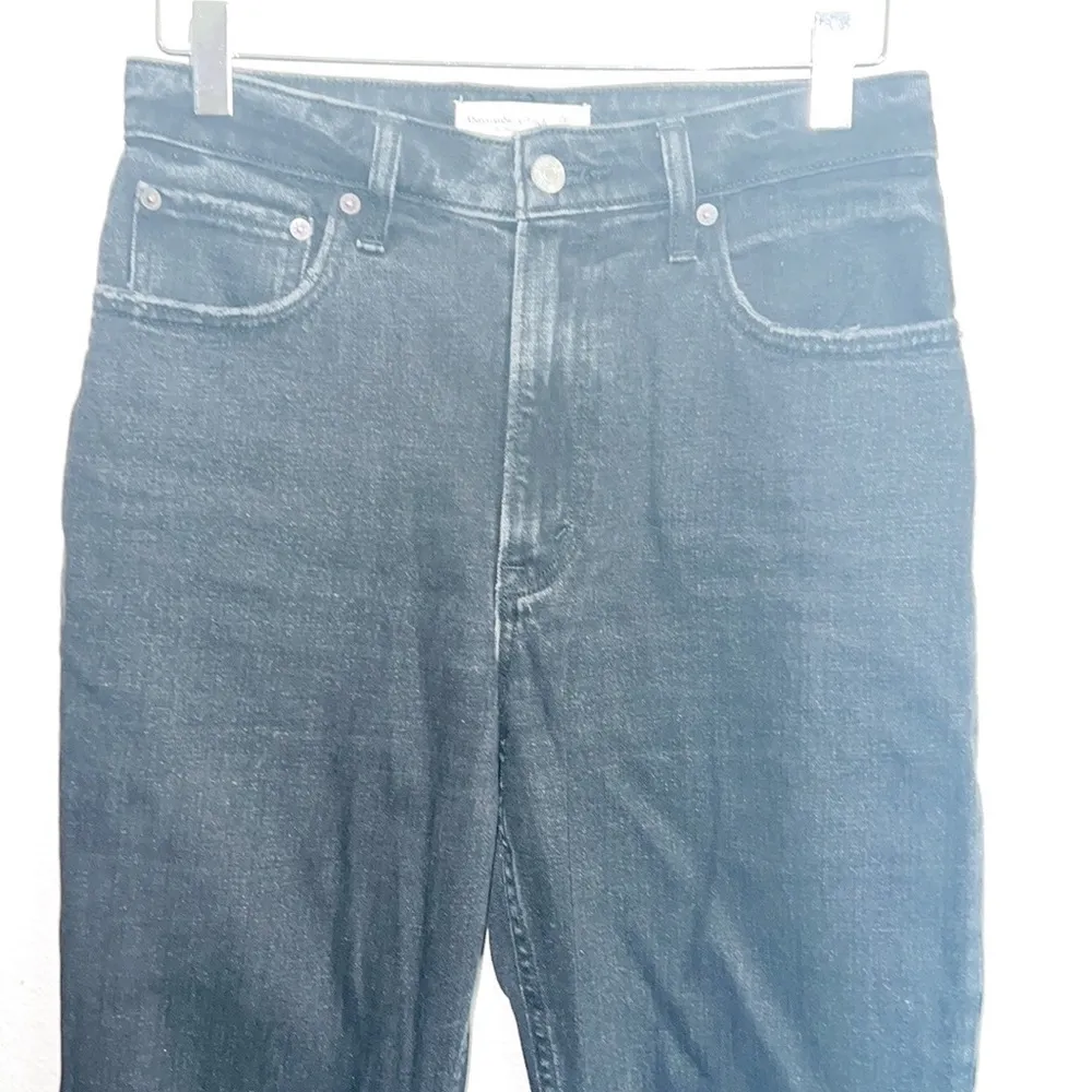 Curve Love Black Distressed The Mom High Rise Raw Hem Jean - Image 2