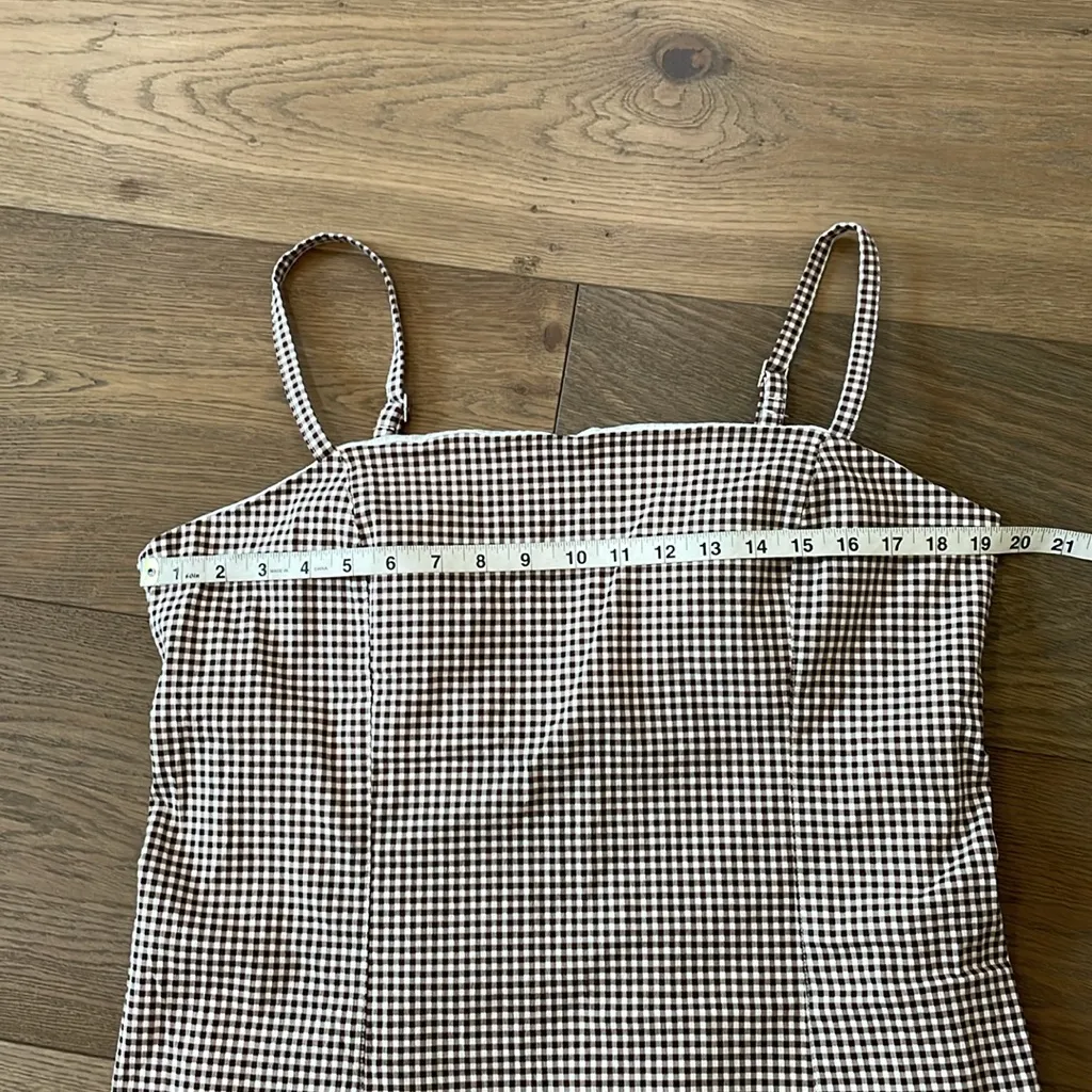 Abercrombie & Fitch Bra-Free Everyday Skort Dress In Brown Gingham Size XL NWT - Image 10