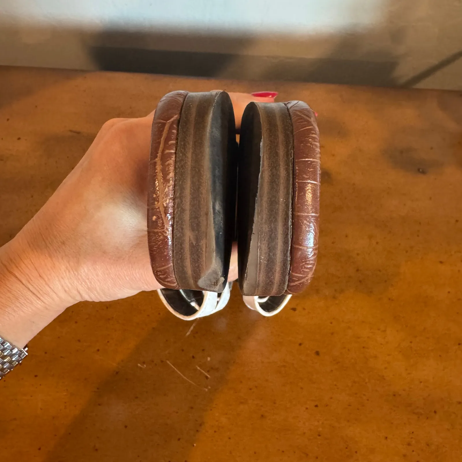 Sam Edelman Bay Cutout Slide Sandals – White Leather, Size 10 - Image 9