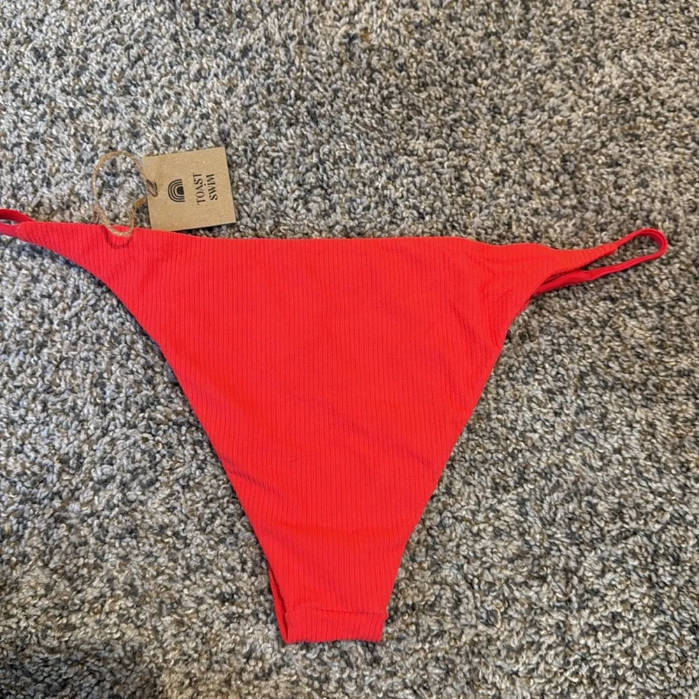 Free People x Toast signature stitch bottom in fire coral XL NWT Red - Image 3