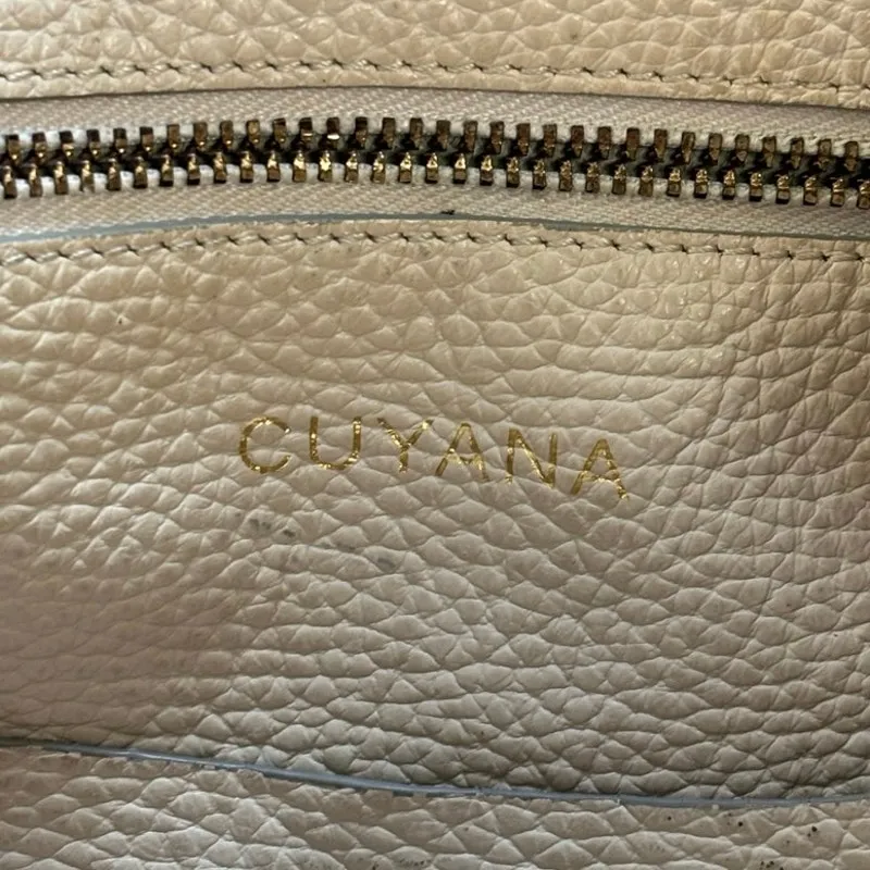 Cuyana Small Easy Tote Beige Pebbled Leather 14" Laptop Handbag Shoulder Bag - Image 7