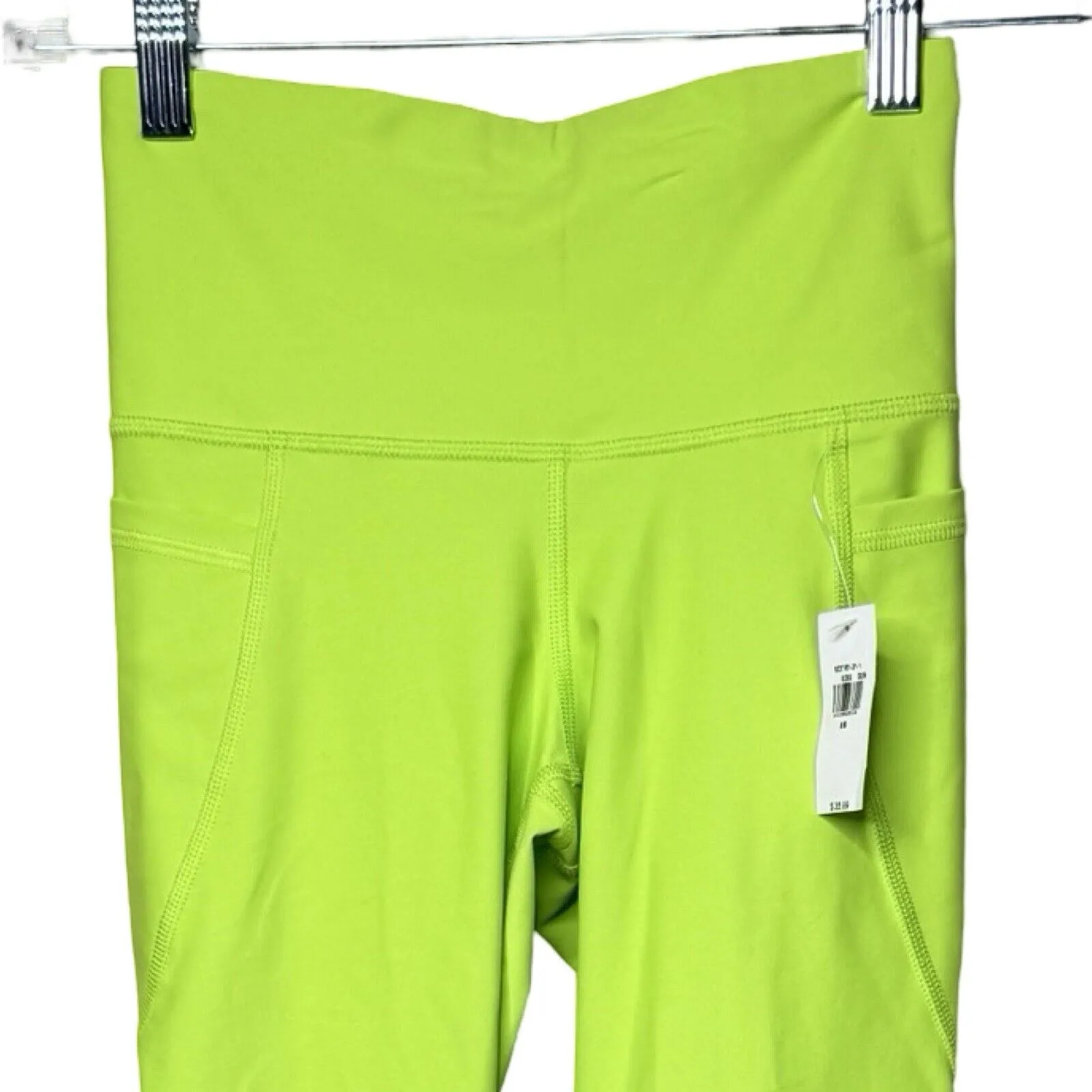 Old Navy Active Leggings Womens XS Neon Green Cropped Athleisure High Visibility - Image 3