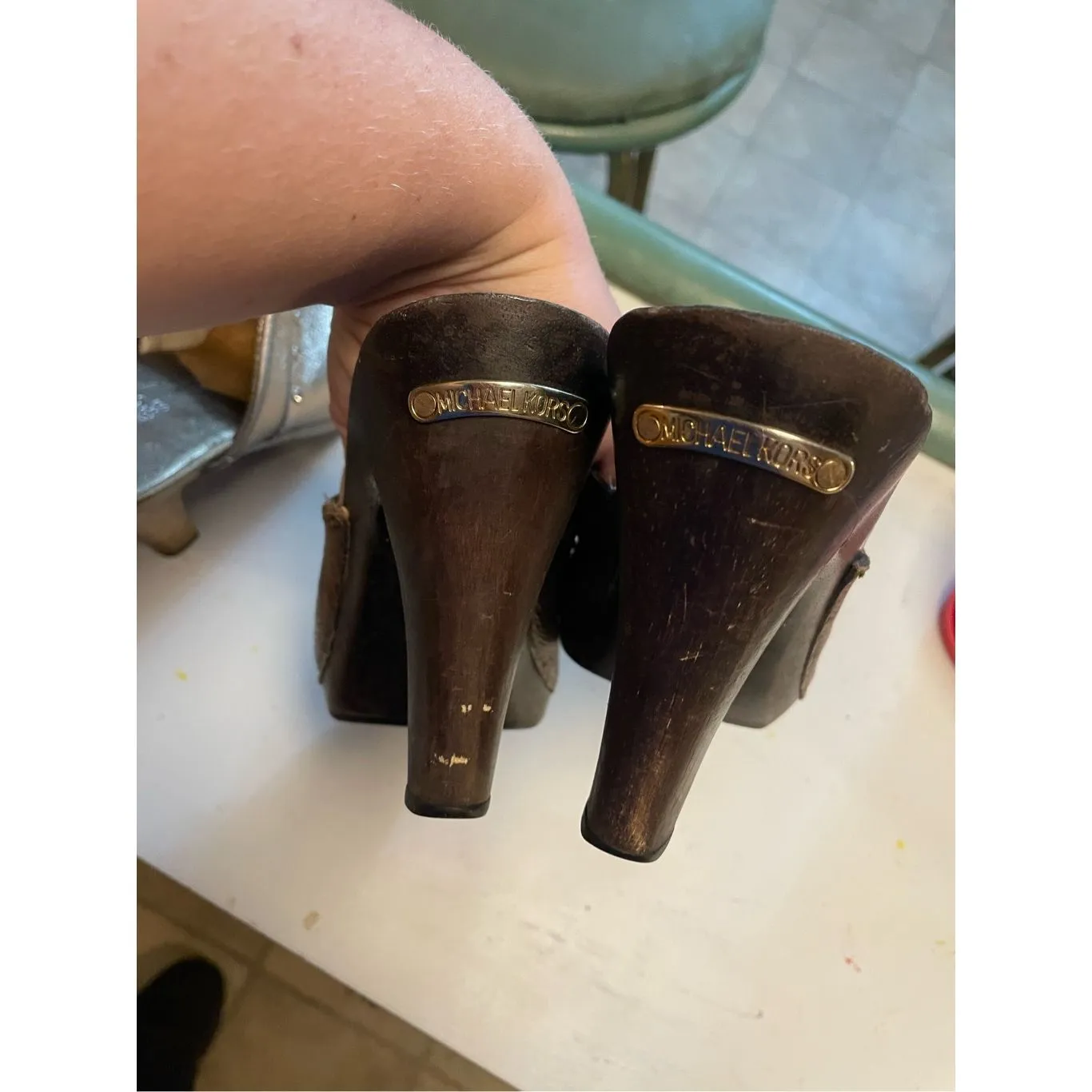 Michael Kors Women’s 6 Bundle 2 Pair Wooden Heel Clogs - Image 5