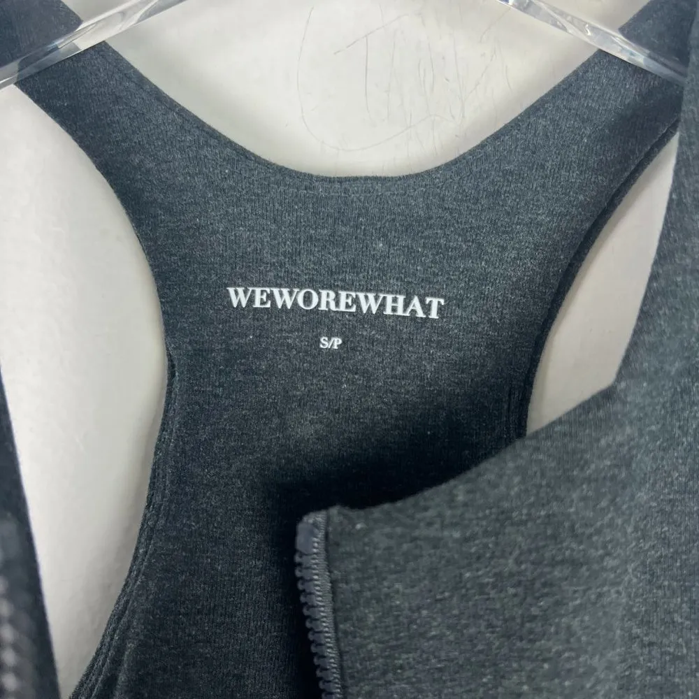NWT WeWoreWhat Double Strap Zip Up Bra Dark Heather Grey Size Small S NEW - Image 8