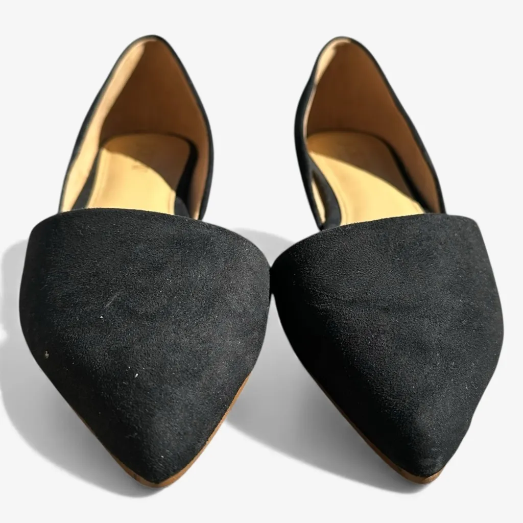 J. Crew Zoe D’Orsay Black Suede Pointed Toe Flats in Black Suede Size 8.5 - Image 6