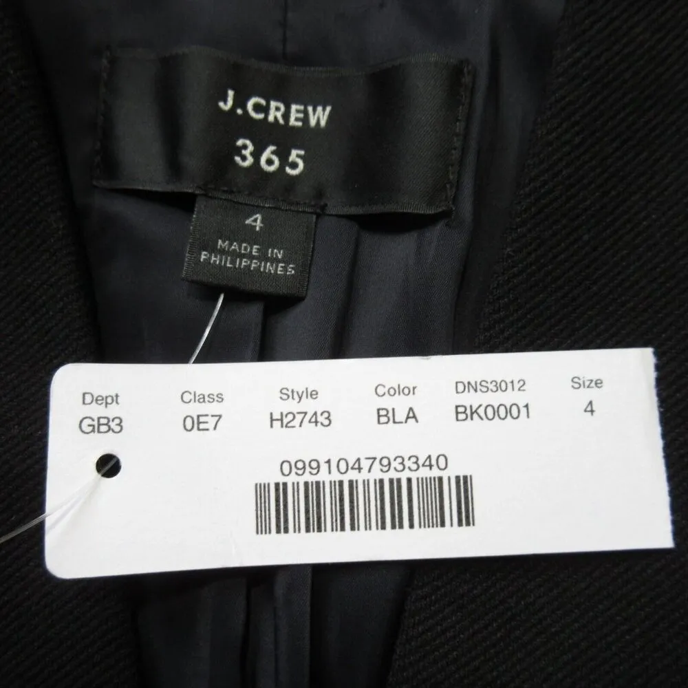 NWT J.Crew Going Out Blazer in Black Stretch Twill Open Front Jacket 4 - Image 4