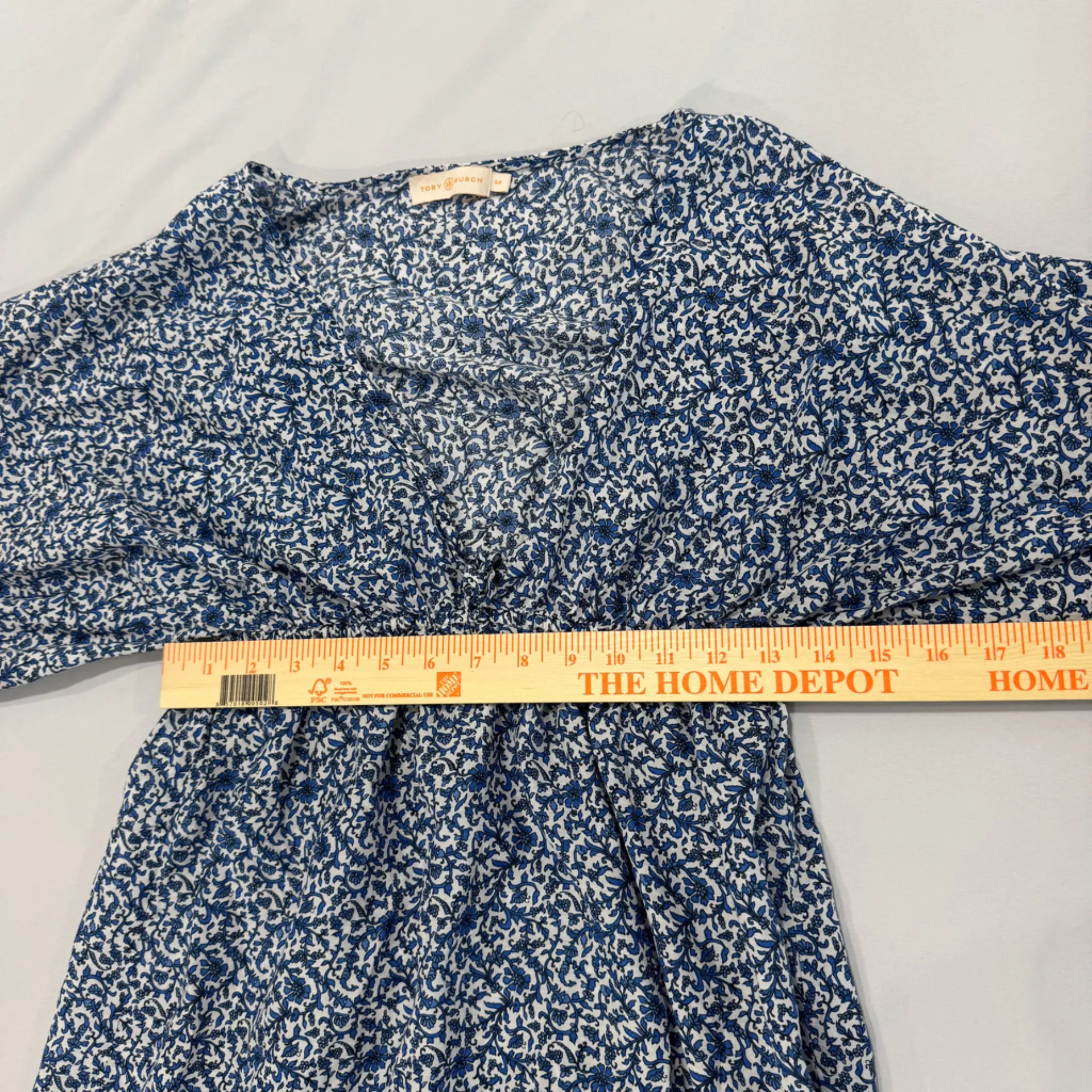 Tory Burch Blue and White beach cover up Floral Dress small - Image 7