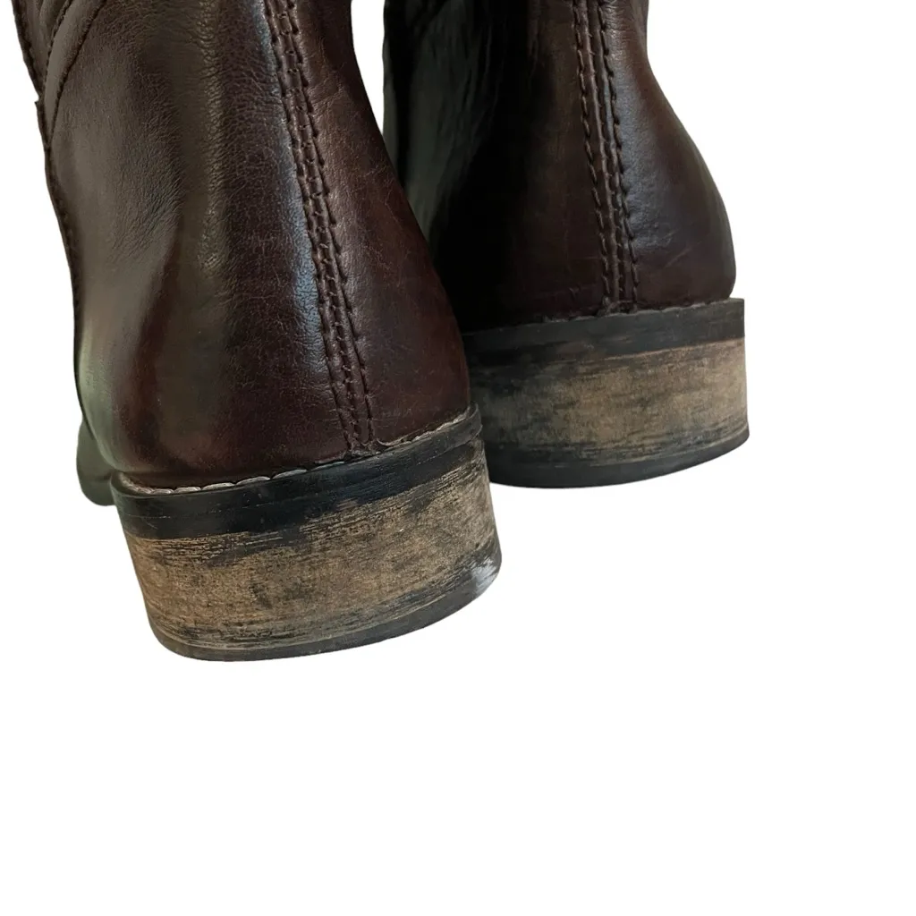 MIA Elisa Brown Leather Knee High Tall Distressed Riding Boots, Sz 10 - Image 14
