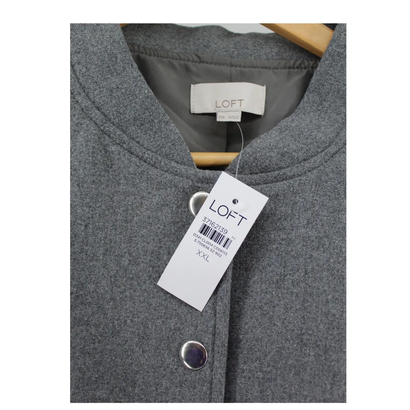 LOFT Soft Gray Bomber Jacket | Women's XXL | NWT Cozy Chic - Image 5