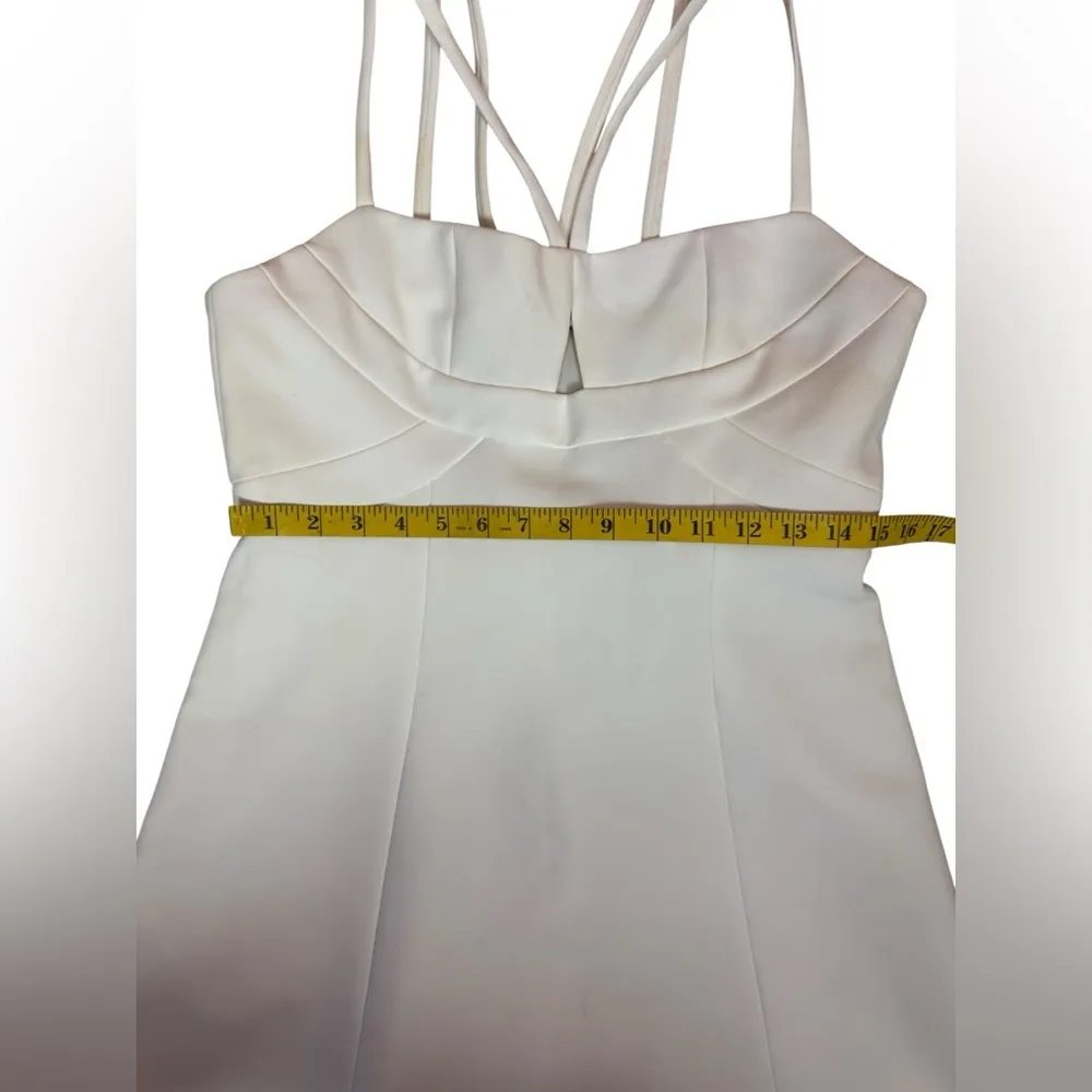 BCBGMAXAZIA white dress short straps cocktail party wedding prom Size 10. E39 - Image 12