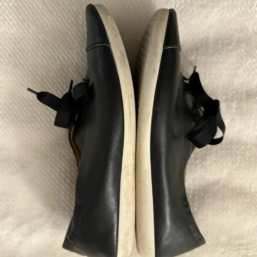 Clarks Artisan Black Ribbon Lace Up Ballet Flat Sneaker Shoes Womens 8.5 - Image 7