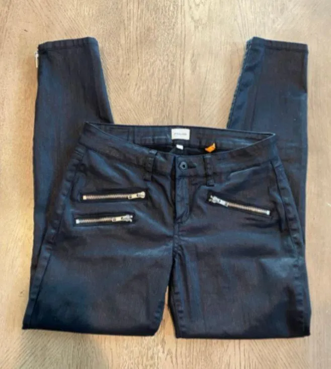 NWOT Sneak Peek low rise sparkly navy/black stretch skinny ankle cropped pants/jeans.  - Image 2