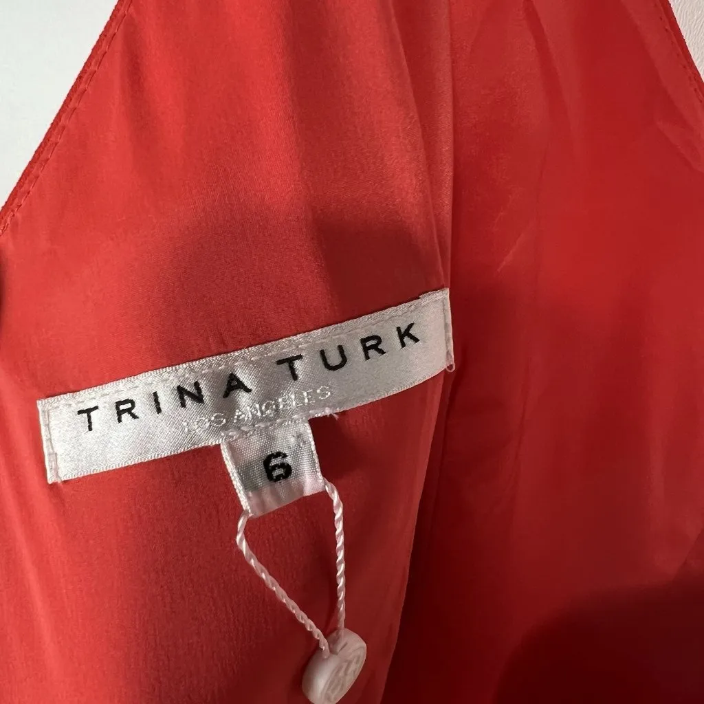 TRINA TURK Cropped Red Jumpsuit With Belt Women’s‎ Size 6 New With Tags Designer - Image 11