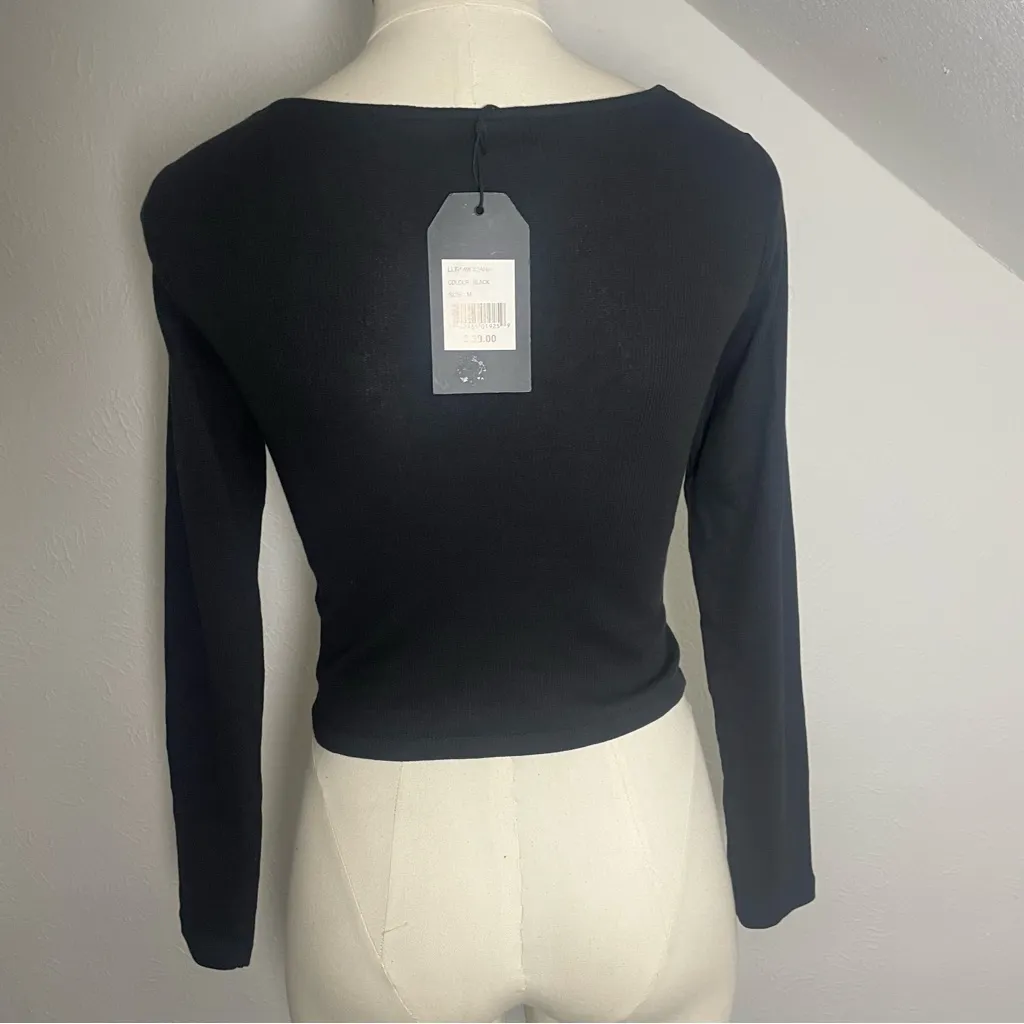 Brave Soul London Liliana Black‎ Square Neck Crop Top NWT Size M - Image 5