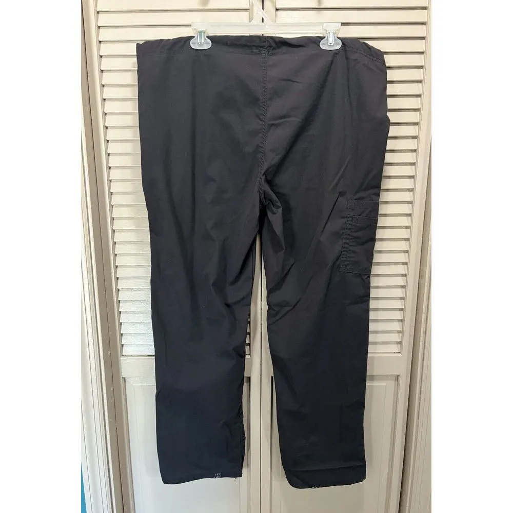 Scrubstar Gray Tie Waist Scrub Pants Size‎ M Pockets Straight Leg Medical - Image 3