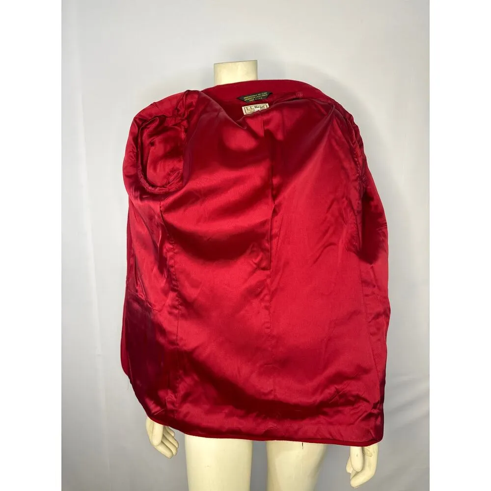 VTG L.L. Bean Blazer Red Wool/ cashmere USA Made One Button Boxy Academia size 6 - Image 11