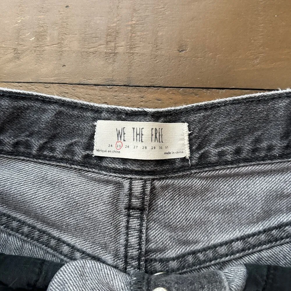 Free People We The Free Distressed Cut Off Denim Shorts - 25 - Image 4